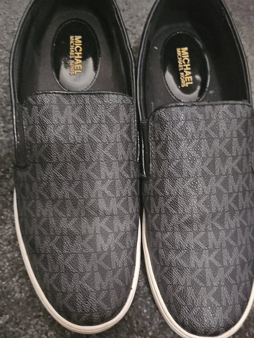 Michael Kors Men’s Black MK Logo Slip-On Sneakers